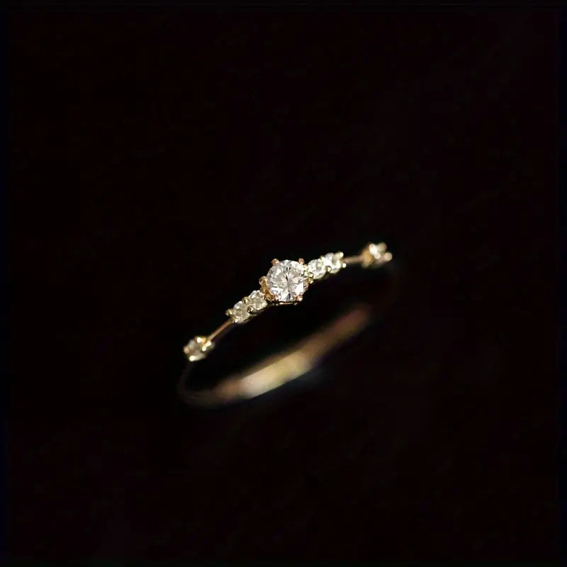14k Plated Paved Shining  Danburite Silver Ring