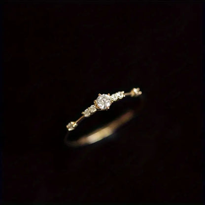 14k Plated Paved Shining  Danburite Silver Ring