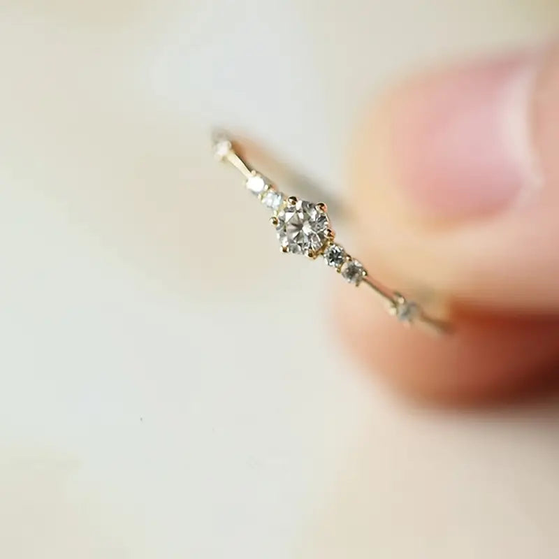 14k Plated Paved Shining  Danburite Silver Ring